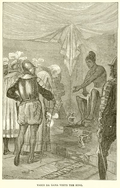 Vasco da Gama odwiedza króla autorstwa English School