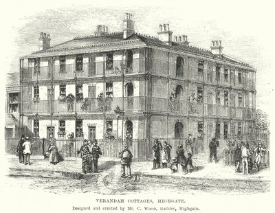 Domki z werandą, Highgate (grawerowanie) autorstwa English School