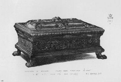 Muzeum Wiktorii i Alberta: Kałamarz z brązu, dzieło włoskie, I poł. XVI w. (rycina) autorstwa English School