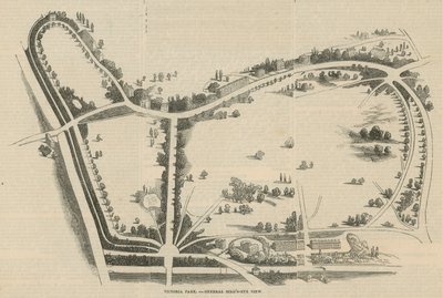 Victoria Park, ogólny widok z lotu ptaka autorstwa English School