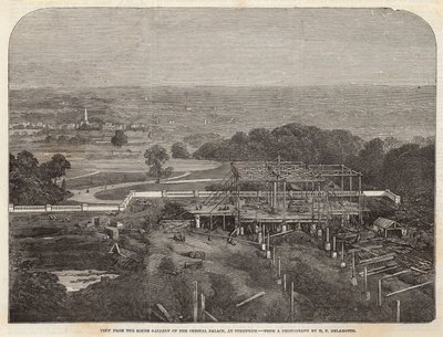 Widok z południowej galerii Crystal Palace w Sydenham autorstwa English School