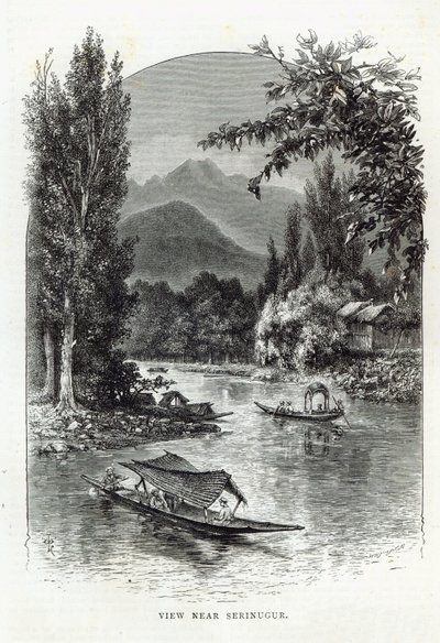 Widok w pobliżu Serinugur, z "Godziny wypoczynku", 1888 r. autorstwa English School