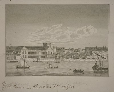 Zobacz północ przez Tamizę, patrząc w kierunku York House i York Buildings autorstwa English School