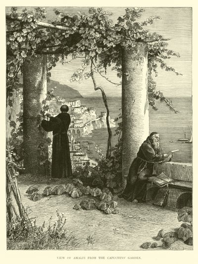 Widok na Amalfi z Ogrodu Kapucynów autorstwa English School