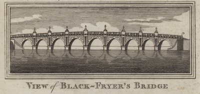 Widok na Blackfriars Bridge, Londyn (rycina) autorstwa English School
