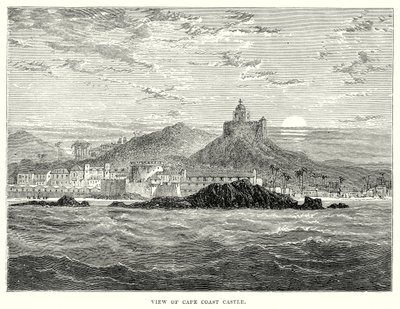 Widok na zamek Cape Coast (grawerunek) autorstwa English School