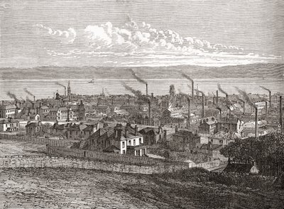 Widok Dundee, Szkocja, z książki "Cities of the World", opublikowanej ok. 1893 r. (druk) autorstwa English School