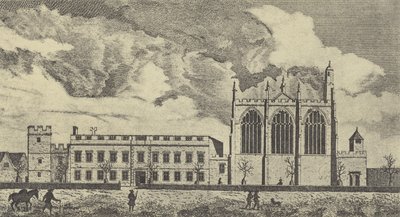 Widok Eaton College w Buckinghamshire, 1779 (wklęsłodruk) autorstwa English School