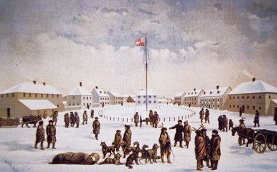 Widok na Fort Garry (kolor lito) autorstwa English School