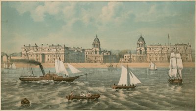 Widok szpitala Greenwich w Londynie autorstwa English School