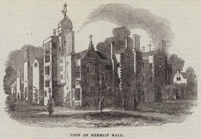 Widok Hendlip Hall (grafika) autorstwa English School