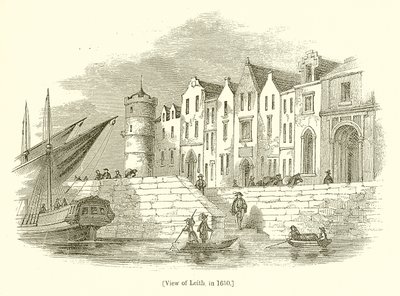 Widok Leith, w 1650 autorstwa English School