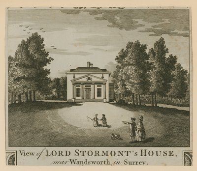 Widok na Lord Stormonts House w pobliżu Wandsworth w Surrey autorstwa English School