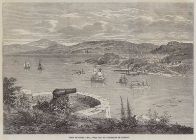 Widok na Point Levi, z blanków Quebecu (rycina) autorstwa English School