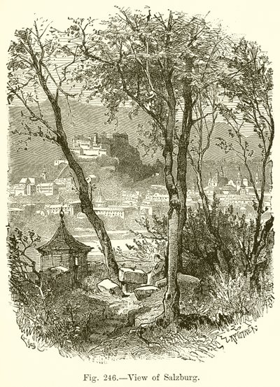 Widok na Salzburg autorstwa English School