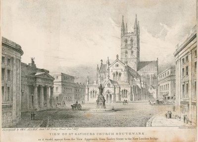 Widok kościoła St Saviors, Southwark autorstwa English School