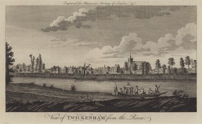 Widok Twickenham od strony Tamizy (rycina) autorstwa English School
