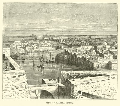 Widok na Vallettę, Malta autorstwa English School