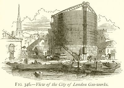 Widok na gazownię City of London autorstwa English School