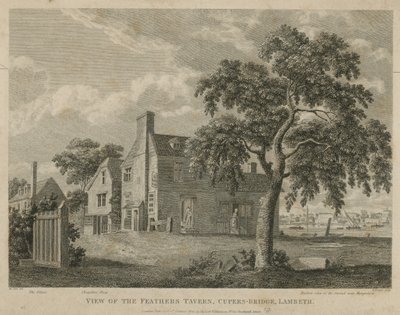 Widok na tawernę Feathers, most Cupers, Lambeth autorstwa English School