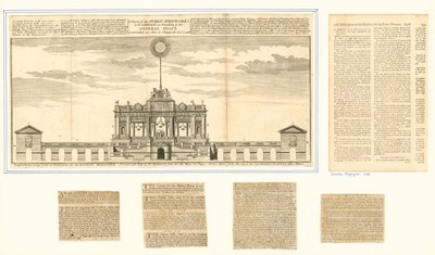 Widok fajerwerków publicznych dla pokoju w Aix La Chapelle 1749 autorstwa English School