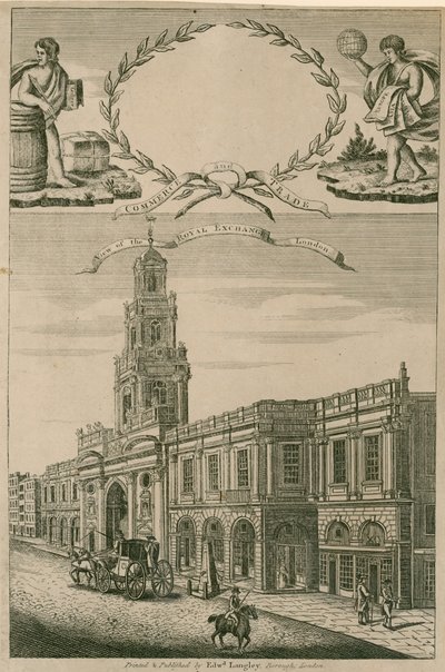 Widok na Royal Exchange, Londyn autorstwa English School