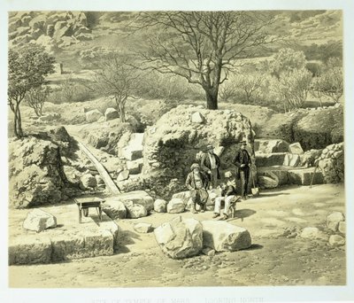 Widok świątyni Marsa, z Historii odkryć w Halikarnasie, Cnidus i Branchidae, autorstwa Charlesa Thomasa Newtona (1816-94) opublikowanej w 1862 r. autorstwa English School