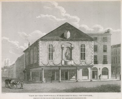 Widok na ratusz, wzgórze św. Małgorzaty, Southwark autorstwa English School