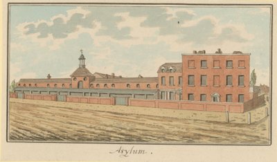Widok azylu w St Georges Fields (wc na papierze) autorstwa English School