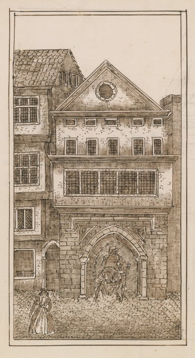 Widok na północną bramę St Pauls autorstwa English School