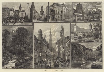 Widoki w Bradford (grawerowanie) autorstwa English School