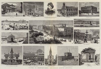 Widoki w Montevideo, Urugwaj, Ameryka Południowa (grawerowanie) autorstwa English School