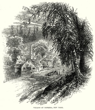 Wioska Yonkers, Nowy Jork (grawerunek) autorstwa English School