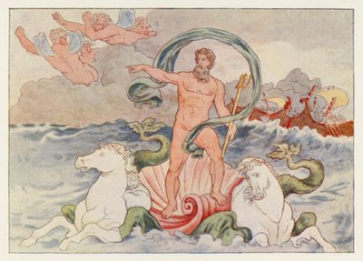 Eneida Wergiliusza: Neptun ucisza fale (kolor lito) autorstwa English School