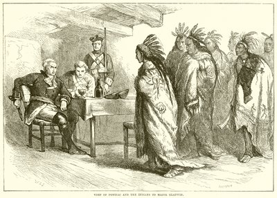 Wizyta Pontiaca i Indian u majora Gladwin autorstwa English School
