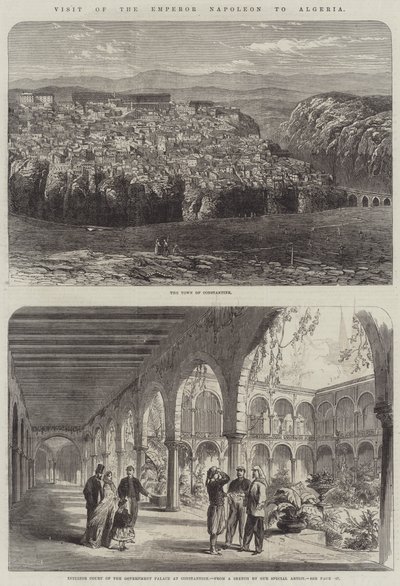 Wizyta cesarza Napoleona w Algierii (grafika) autorstwa English School