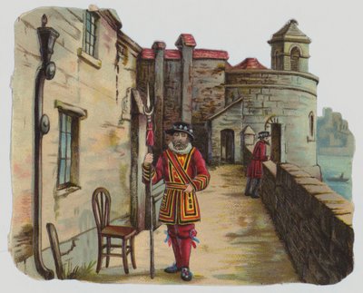 Wizyta w Tower of London, złom wiktoriański (kolor lito) autorstwa English School