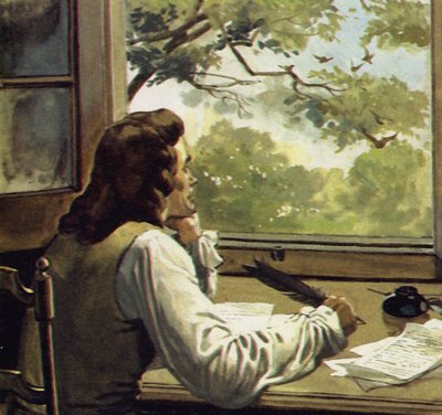Voltaire został wygnany przez ojca do kraju, w którym spędzał czas na czytaniu i pisaniu autorstwa English School