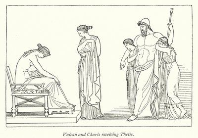 Wulkan i Charis spotykają się z Thetis (lito) autorstwa English School