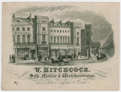 W Hitchcock, karta handlowa autorstwa English School