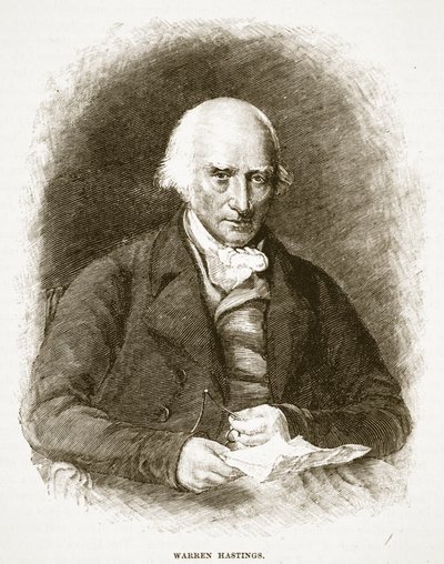 Warren Hastings, ilustracja z Cassells Illustrated History of England (zdjęcie w sepii) autorstwa English School