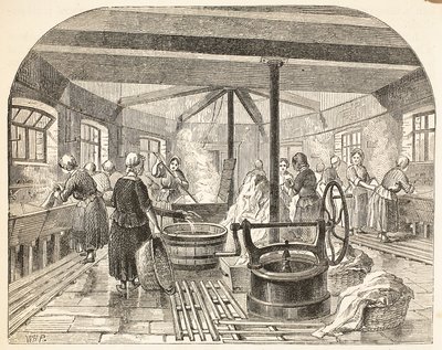 Pralnia w więzieniu Brixton, ilustracja z The Criminal Prisons of London i Scenes from Prison Life Henry
