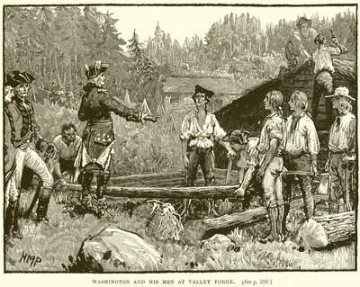 Waszyngton i jego ludzie w Valley Forge autorstwa English School