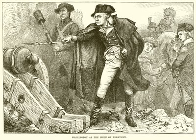 Waszyngton podczas oblężenia Yorktown autorstwa English School