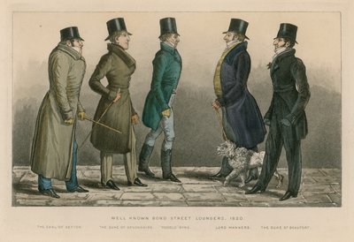 Dobrze znane leżaki Bond Street, 1820 autorstwa English School