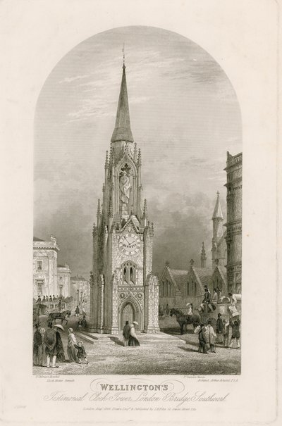 Wellingtons Testimonial Clock Tower, London Bridge, Southwark autorstwa English School