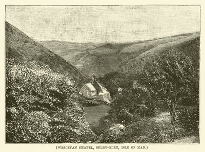 Kaplica Wesleyan, Sulby-Glen, Wyspa Man (grawerunek) autorstwa English School