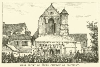 West Front of Abbey Church of Pontigny (rycina) autorstwa English School