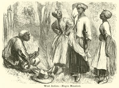 Indie Zachodnie, murzyński minstrel (rycina) autorstwa English School