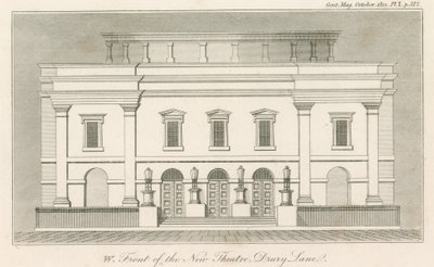 Zachodni front nowego teatru Drury Lane w Londynie autorstwa English School
